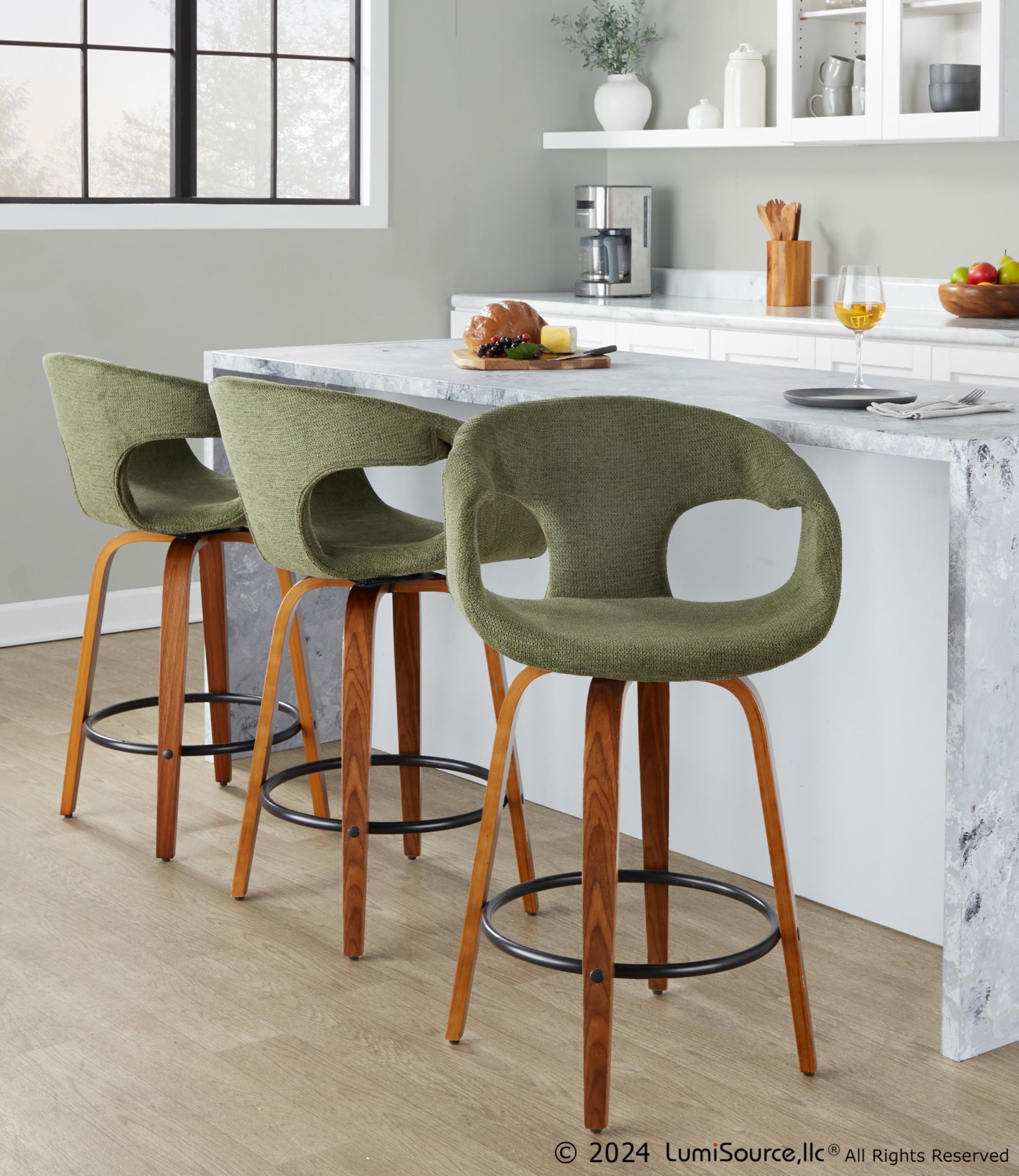 Curva 26" Fixed-height Counter Stool - Set Of 2